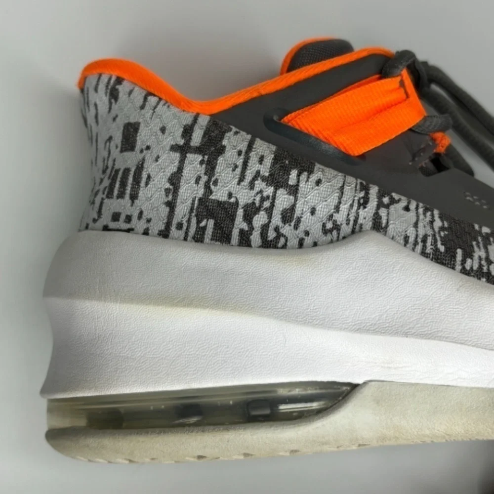 Nike Air Max Sneaker Shoes Infuriate II Boys Size 5 Youth Gray Orange Basketball